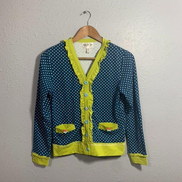 Matilda Jane Other - Matilda Jane Polka Dot Ruffle Button Down Cardigan